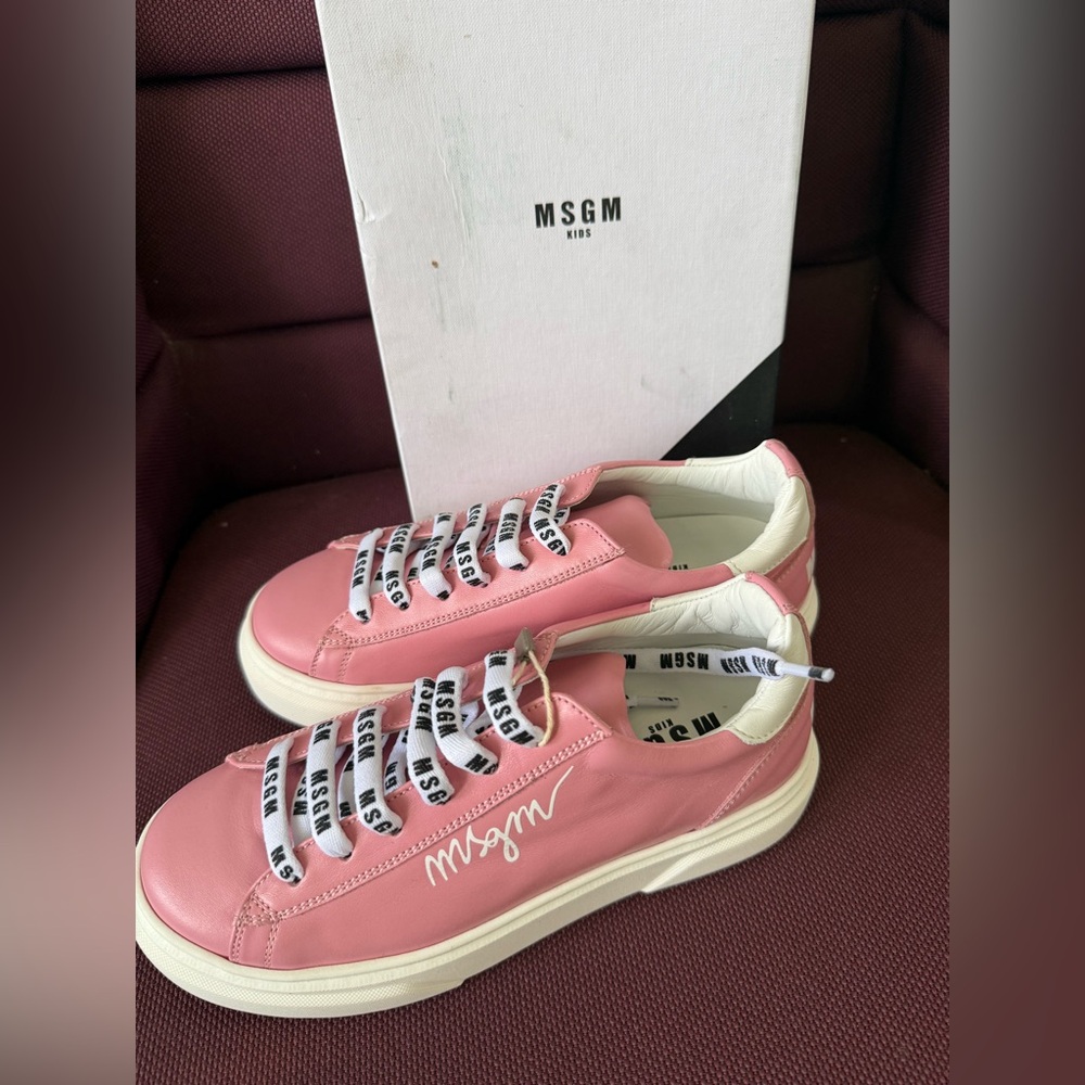 MSGM Pink Leather Sneakers for Women